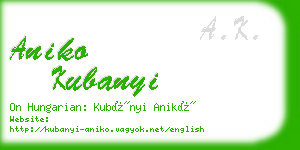 aniko kubanyi business card